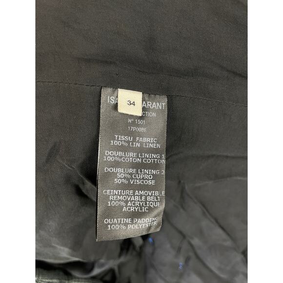 Isabel Marant Étoile Women’s 34 US 2 Plaid Linen Blend Puffer Coat Winter Jacket - Picture 6 of 12